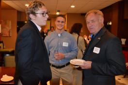 Boris Boincean speaking with students at the Fall Reception 