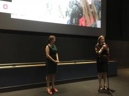 Olha Onyshko and Marianna Klochko at the Gateway Film Center Olha Onyshko and Marianna Klochko at the Gateway Film Center